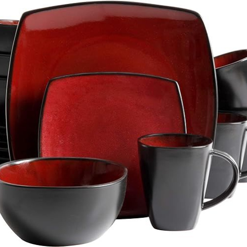 Gibson Soho Lounge Square Reactive Glaze Dinnerware Set