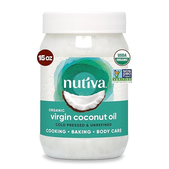 Nutiva Organic Coconut Oil 15 fl oz, Cold-Pressed, Fresh Flavor for Cooking