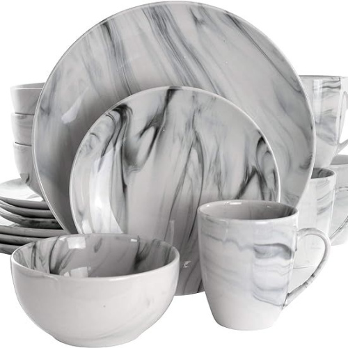 Elama Fine Round Gloss Dinnerware Dish Set